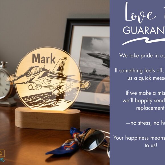 Jet Airplane Custom Name Lamp • Personalized LED Cloud Decor • Kids Gift - Picture 6 of 8